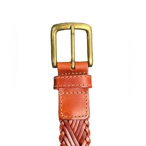 🔥🤎NWOT Dockers size 36 brown leather belt & brass buckle. Unique braided style
